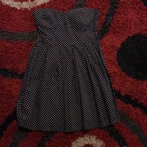 Polka dot pleated dress